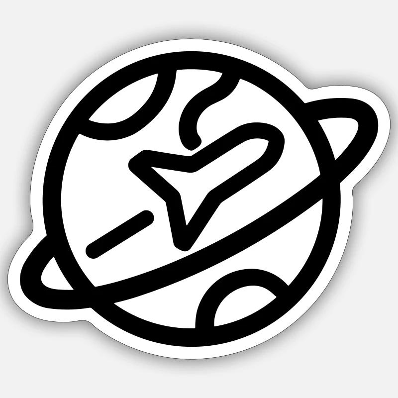 Voyage Monde - Sticker taille S (10 x 10 cm) - blanc mat