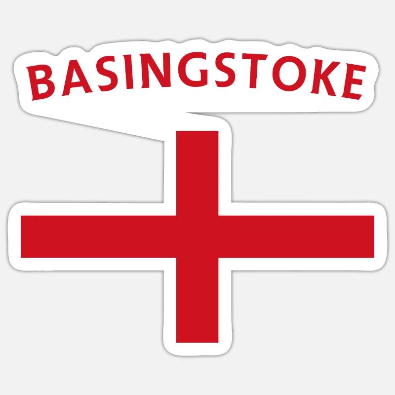 Basingstoke Emblem Retro Abzeichen - Sticker Größe S (10 x 10 cm) - Mattweiß