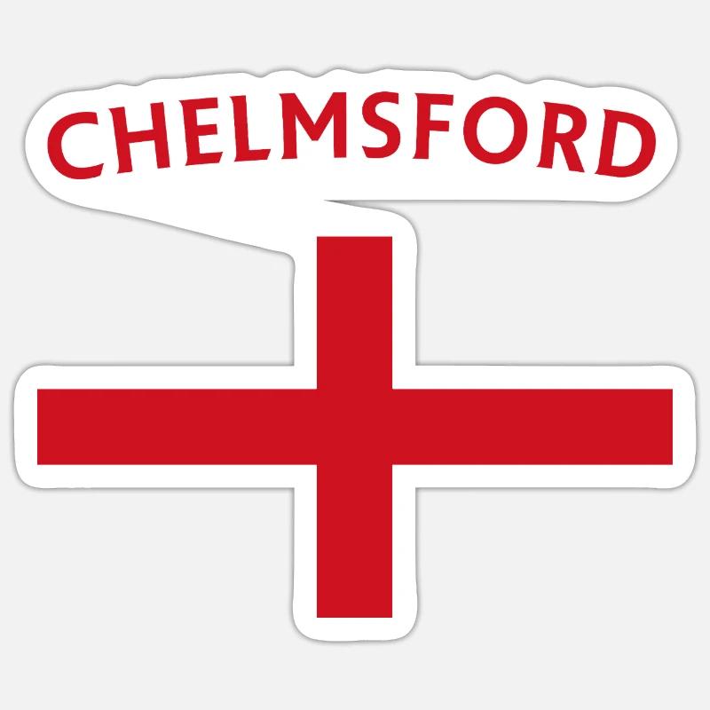 Chelsford Flag Emblem Design - Sticker size S (10 x 10 cm) - white matte