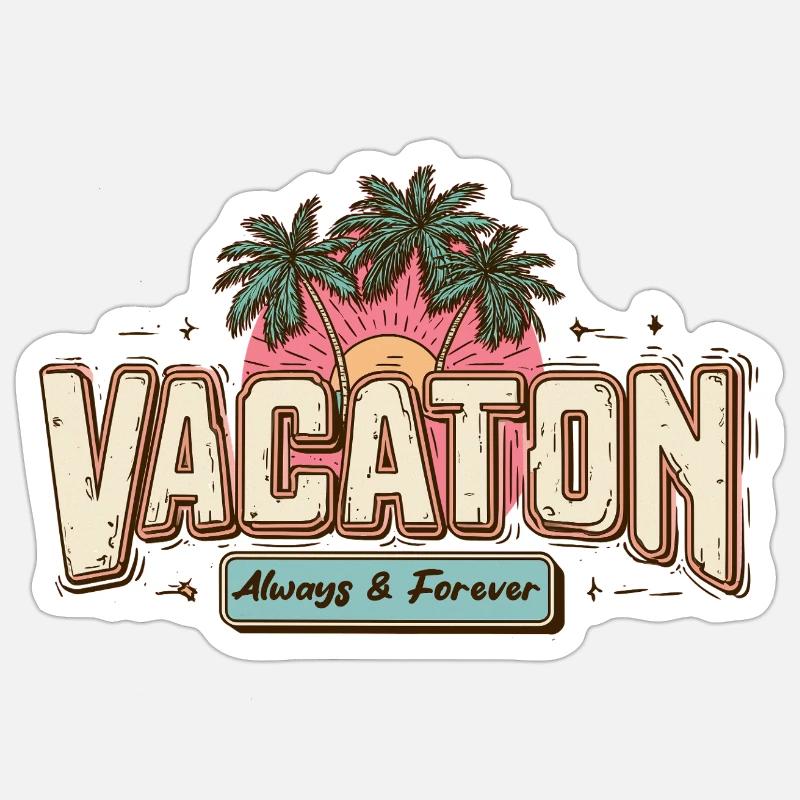 Vacation Retro Sticker Größe S (10 x 10 cm)