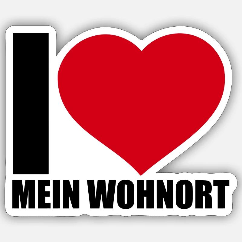 Liebe Wohnort Sticker Größe S (10 x 10 cm)