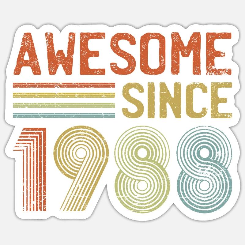 Conception rétro de célébration annuelle Sticker taille S (10 x 10 cm)