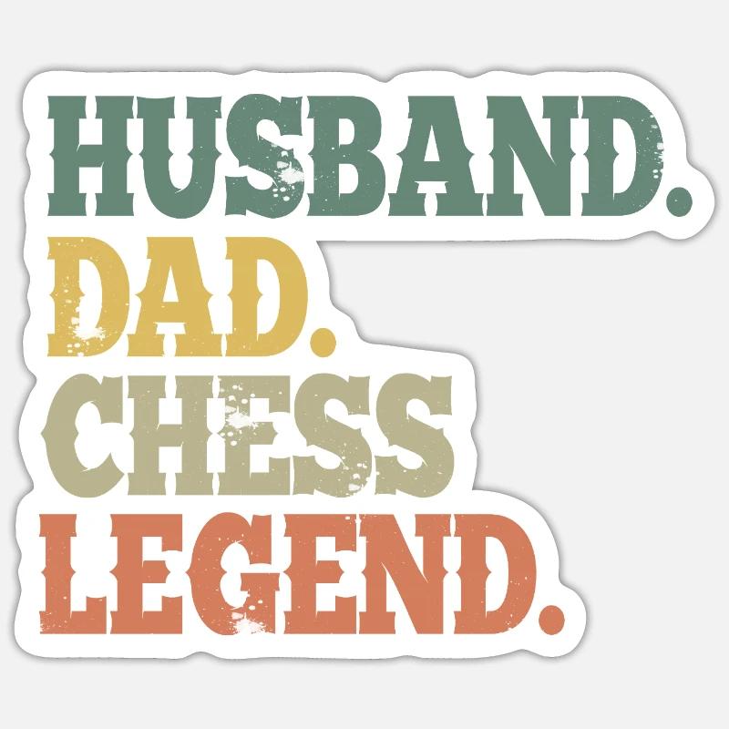 Papa d’échecs - Sticker taille S (10 x 10 cm) - blanc mat