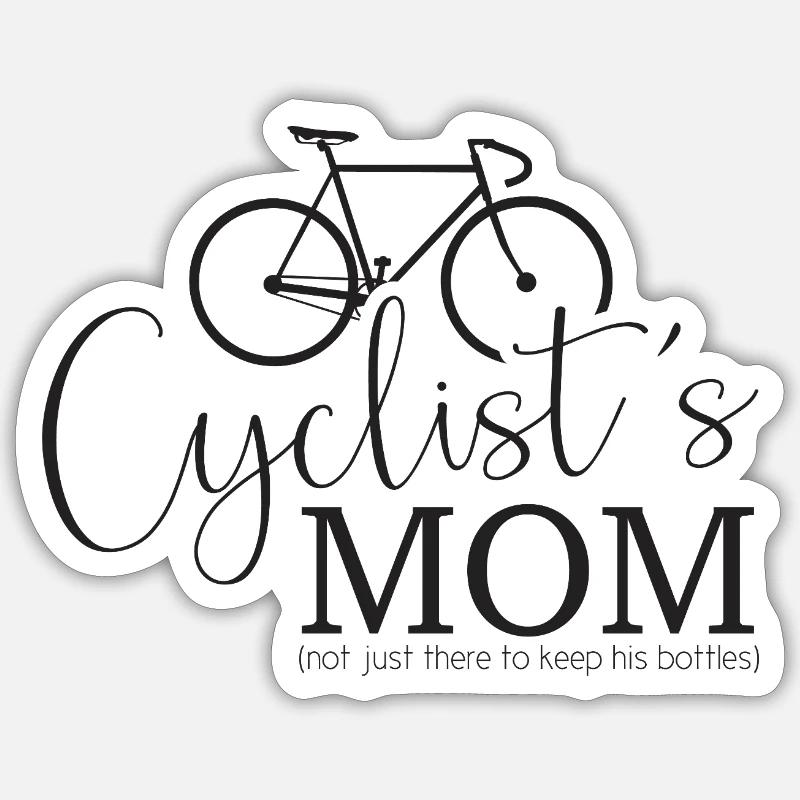 Die Mutter des Radfahrers - Sticker Größe S (10 x 10 cm) - Mattweiß