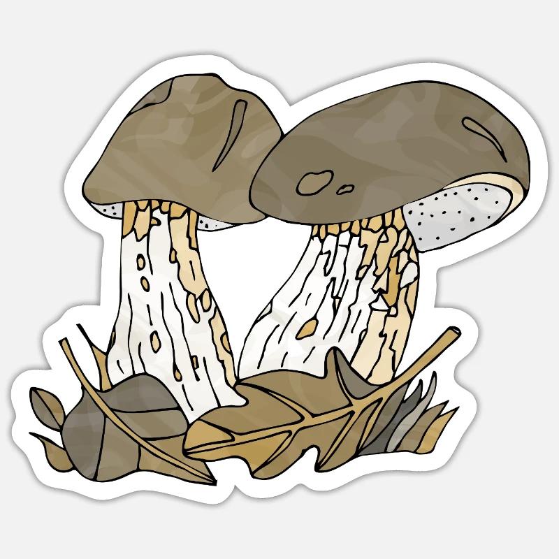 mycètes - Sticker taille S (10 x 10 cm) - blanc mat