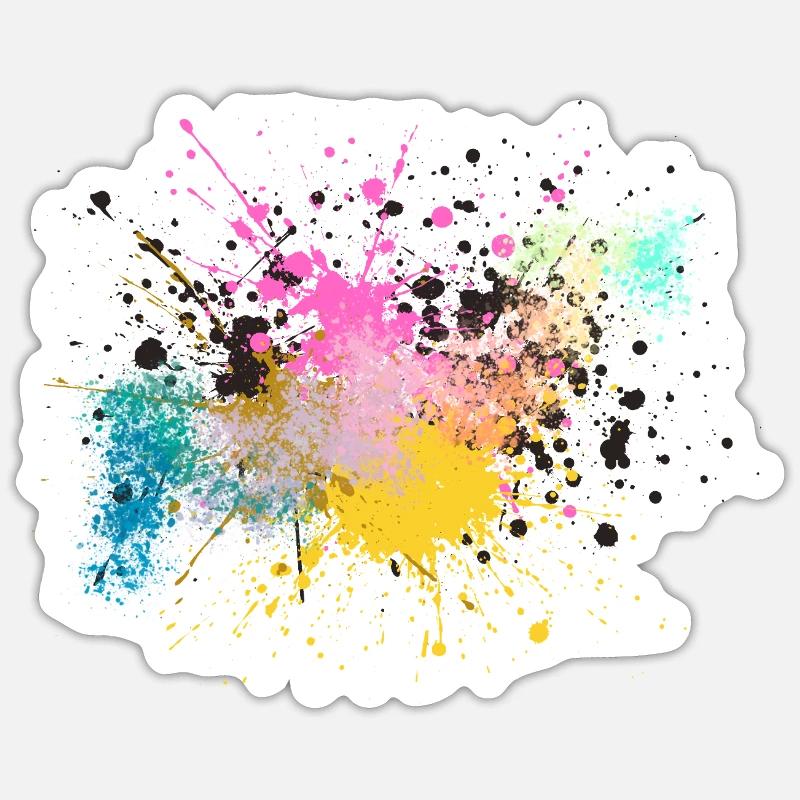 Farbenfrohe Farbspritz-Design Sticker Größe S (10 x 10 cm)