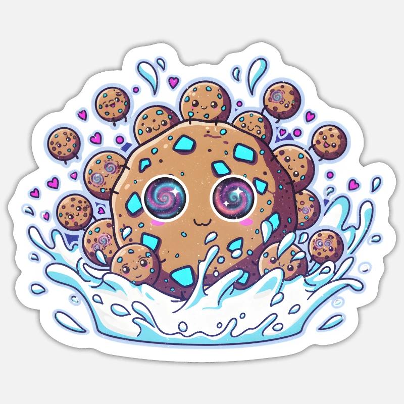 Biscuit au lait dans l’espace - Sticker taille S (10 x 10 cm) - blanc mat