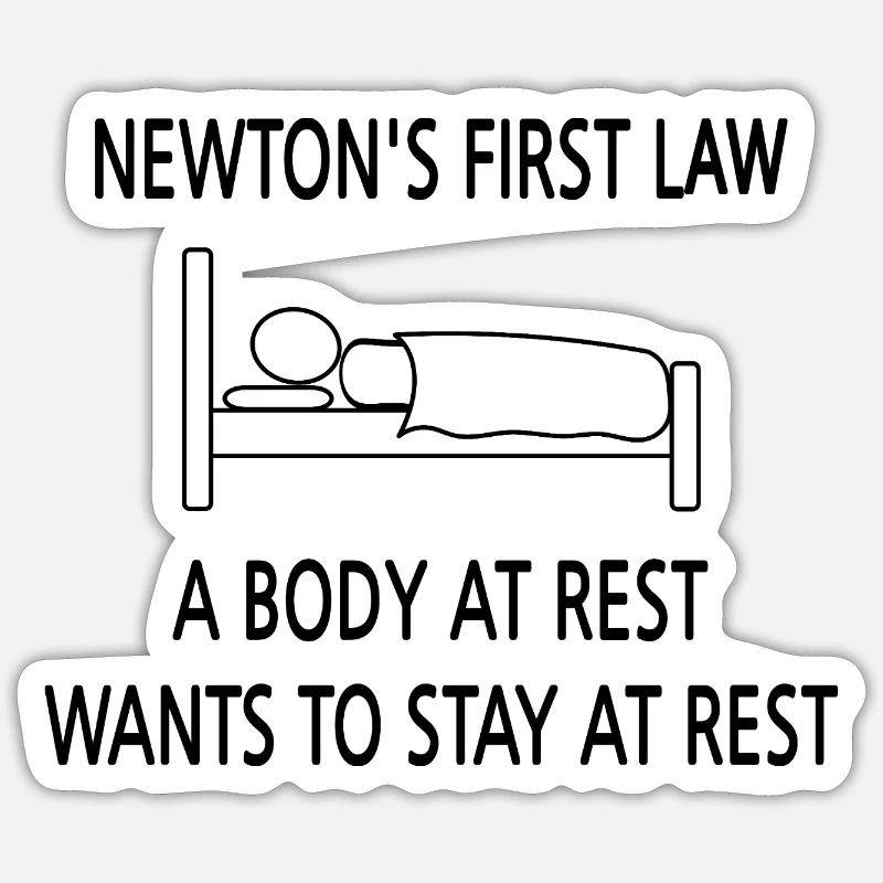 Newton's first law Sticker size S (10 x 10 cm)