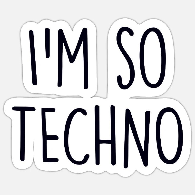 Techno lover - Sticker Größe S (10 x 10 cm) - Mattweiß
