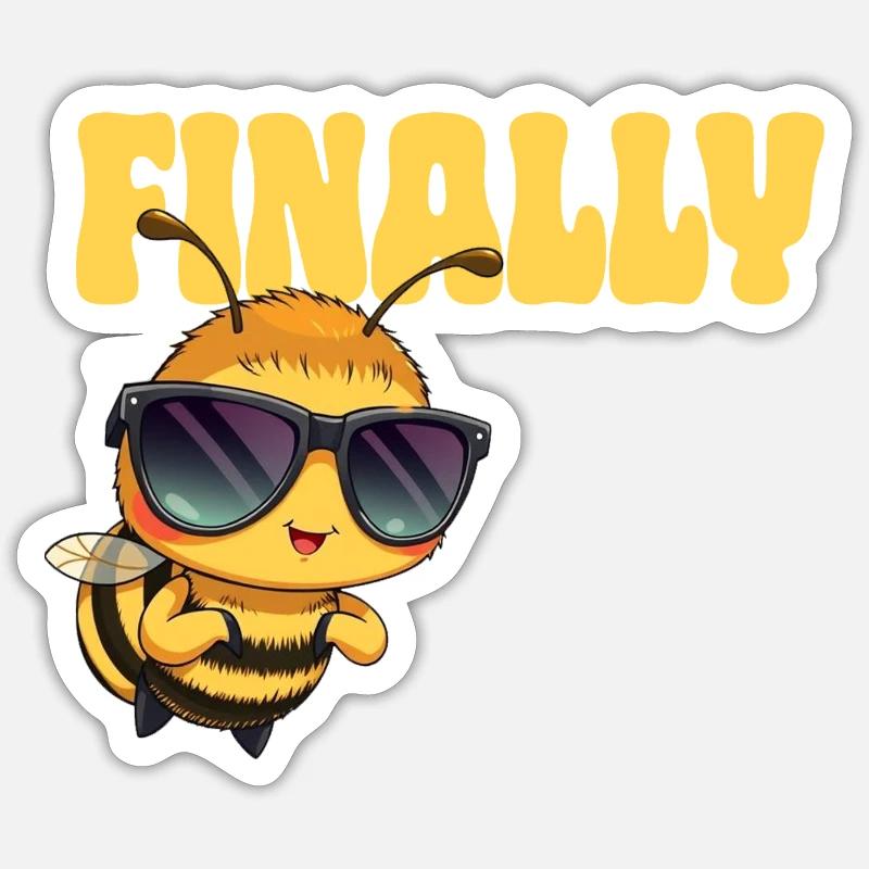 Abeille - Sticker taille S (10 x 10 cm) - blanc mat
