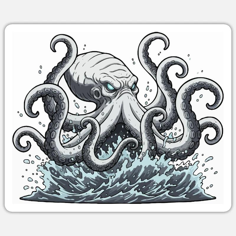 Kraken squid octopus Sticker size S (10 x 10 cm)