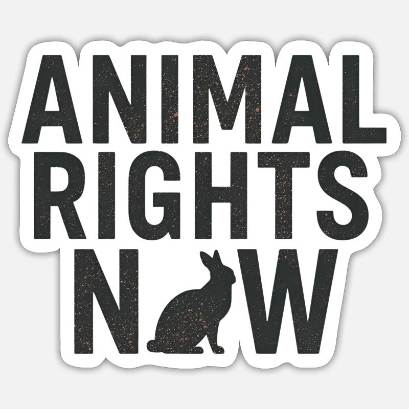 Animal Rights Now Statement Typography Sticker size S (10 x 10 cm)