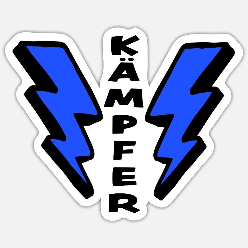 Kämpfer - Glücksbringer - Mutmacher - Sticker Größe S (10 x 10 cm) - Mattweiß