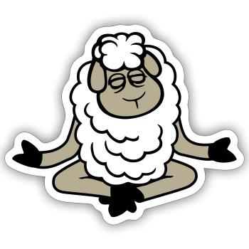 Sheep Relaxed Peaceful Yoga Lotus Meditation - Sticker size S (10 x 10 cm) - white matte - Front