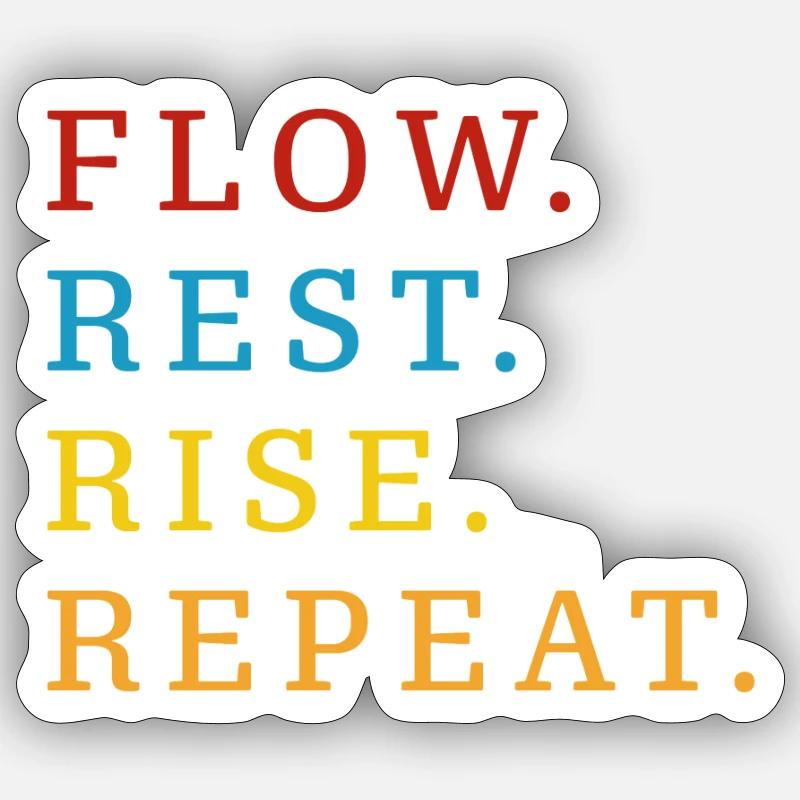 Flow Rest Rise Repeat - Sticker size S (10 x 10 cm) - white matte