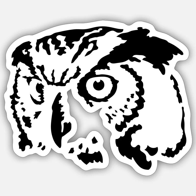 Owl - Sticker size S (10 x 10 cm) - white matte
