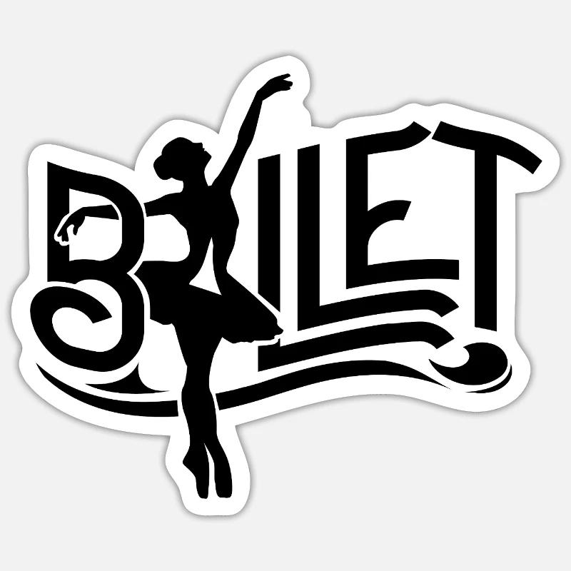 ballet - Sticker taille S (10 x 10 cm) - blanc mat
