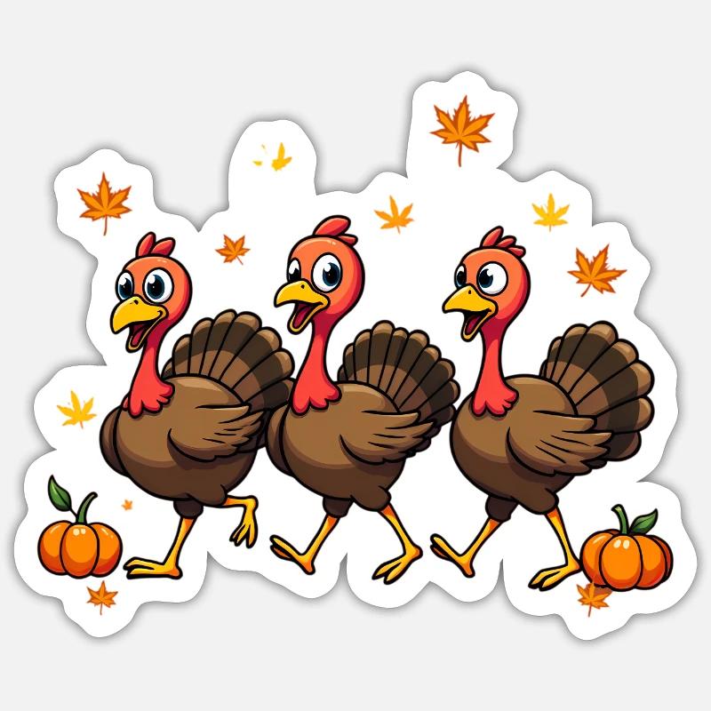 Bébé dinde de Thanksgiving - Sticker taille S (10 x 10 cm) - blanc mat