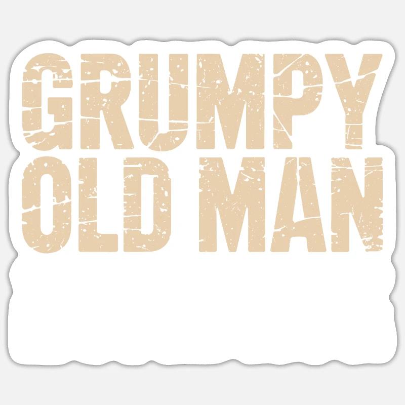 Grumpy Old Man Loading Sticker taille S (10 x 10 cm)