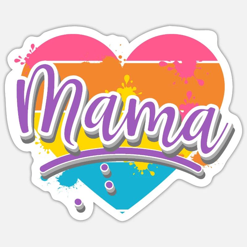 Maman - Sticker taille S (10 x 10 cm) - blanc mat
