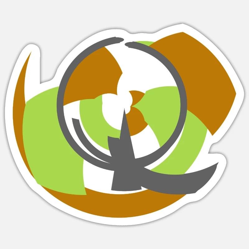 Orbite spirale Géométrie abstraite - Sticker taille S (10 x 10 cm) - blanc mat