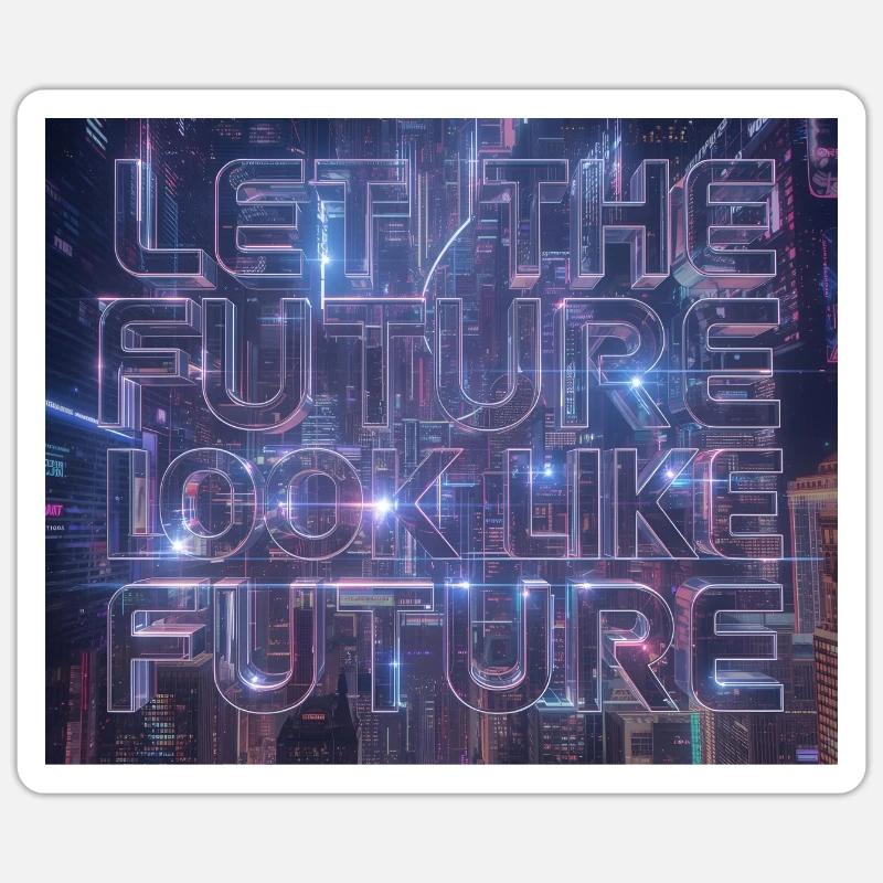 Typographie Neon Future Sticker taille S (10 x 10 cm)