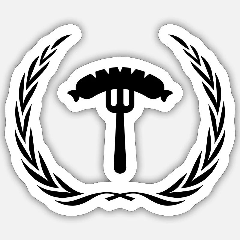 Sausage, fork, sausage Sticker size S (10 x 10 cm)