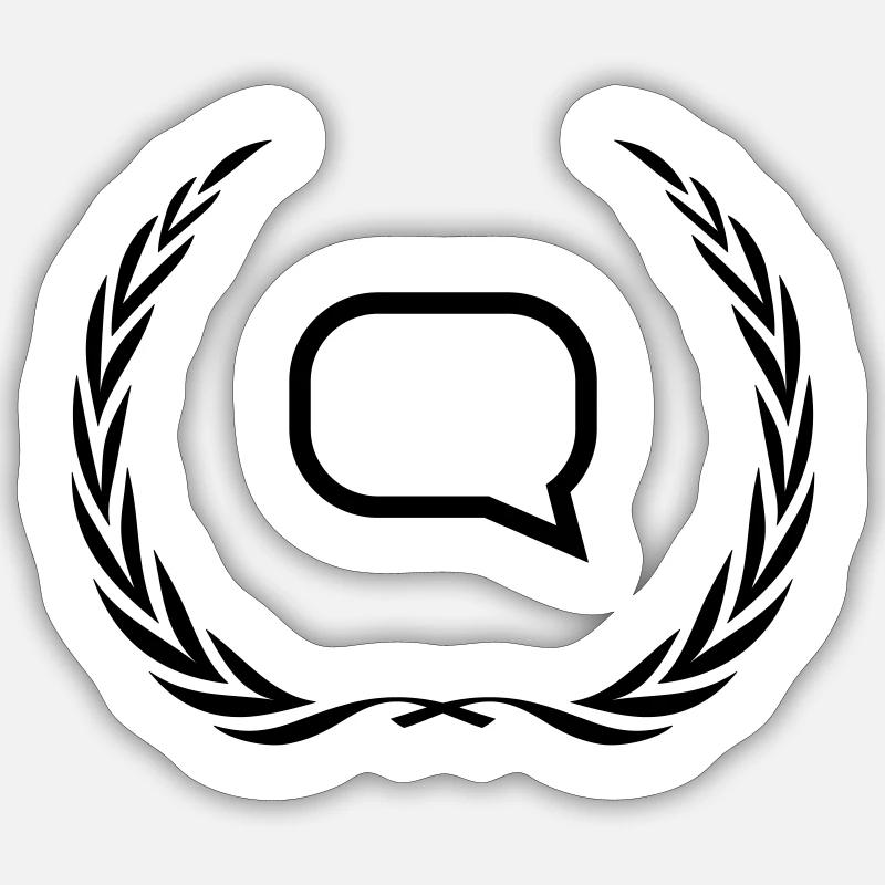 Sprechblase Kranz - Sticker Größe S (10 x 10 cm) - Mattweiß