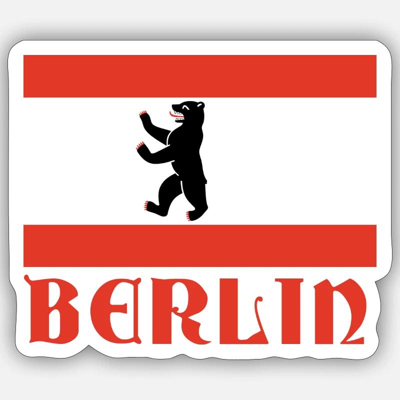 Berlin Bear Flag Graphic Sticker size S (10 x 10 cm)