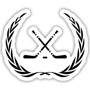 Couronne de bâton de hockey sur glace - Sticker taille S (10 x 10 cm) - blanc mat - Devant