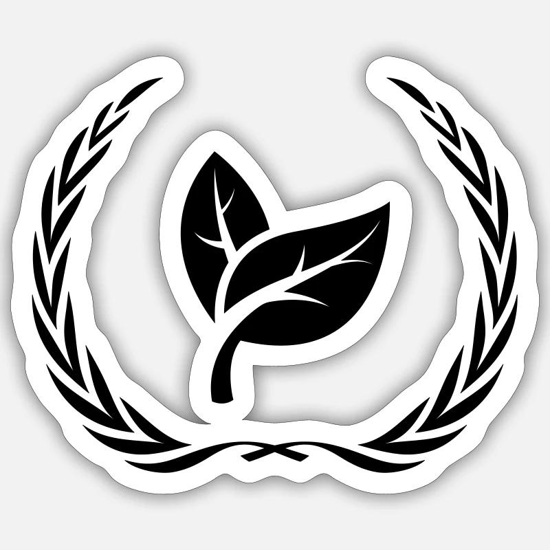 Leaf Ecology Wreath Sticker size S (10 x 10 cm)