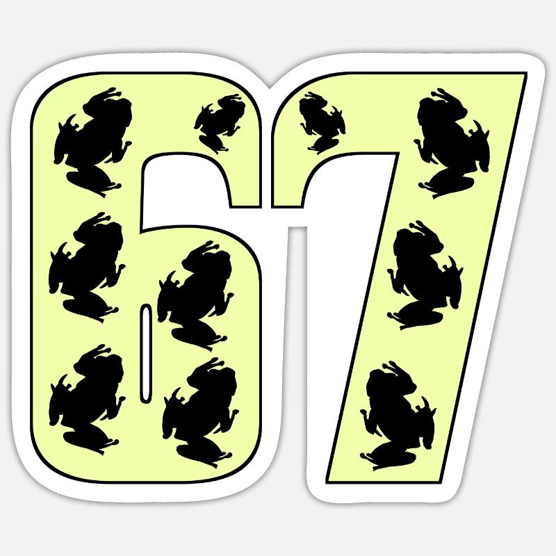 67 Numéros Numéro 67 - Sticker taille S (10 x 10 cm) - blanc mat