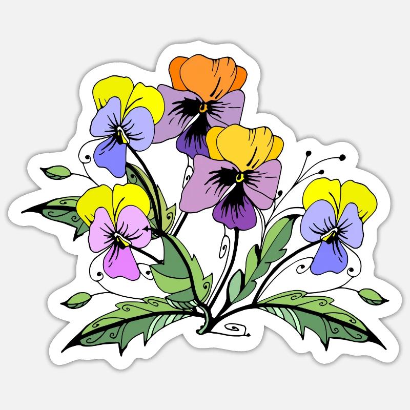 Fleur - Sticker taille S (10 x 10 cm) - blanc mat