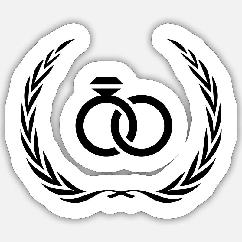 Bague de mariage Bague - Sticker taille S (10 x 10 cm) - blanc mat