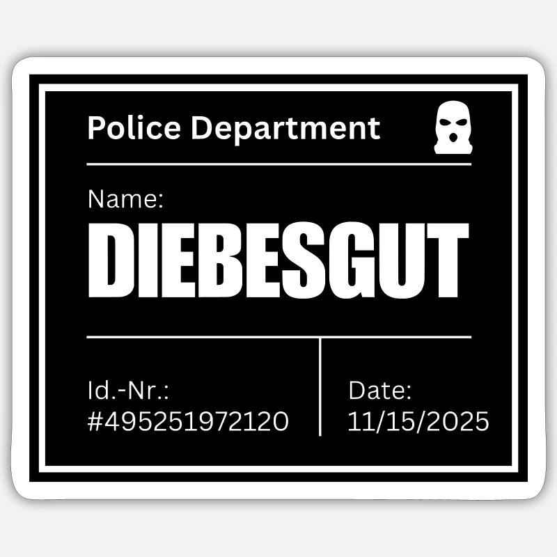 MUGSHOT - Sticker Größe S (10 x 10 cm) - Mattweiß