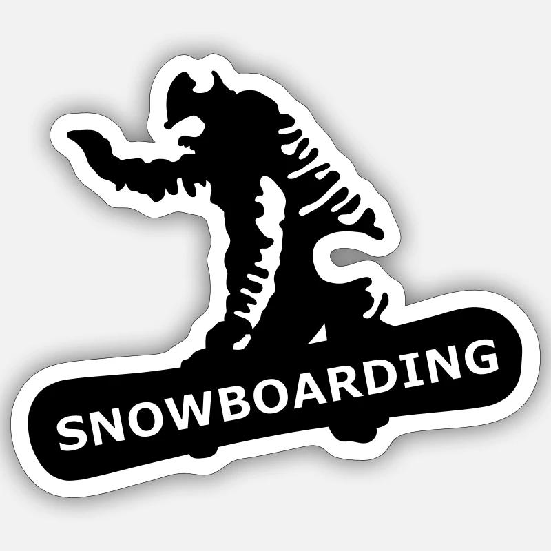 Planche à neige - Sticker taille S (10 x 10 cm) - blanc mat