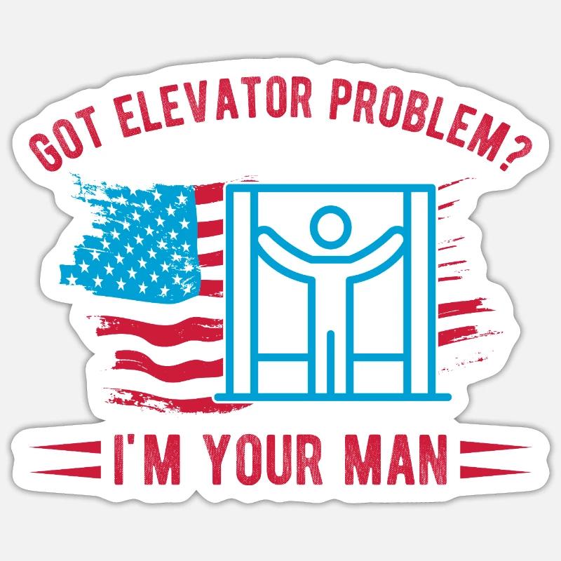 Elevator Technician I´m Your Man Engineer USA Gift Sticker Größe S (10 x 10 cm)
