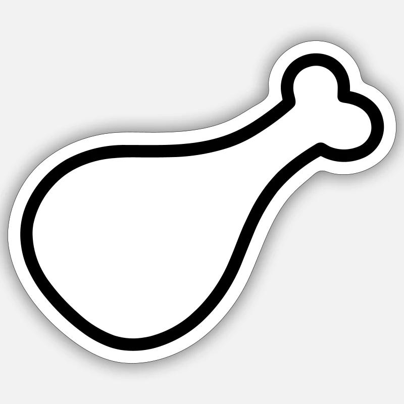 chicken thigh - Sticker size S (10 x 10 cm) - white matte