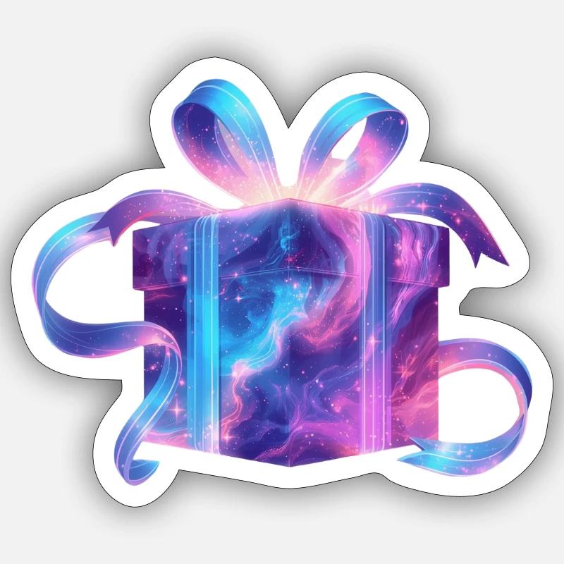 Ätherisches Galaxiegeschenk - Sticker Größe S (10 x 10 cm) - Mattweiß