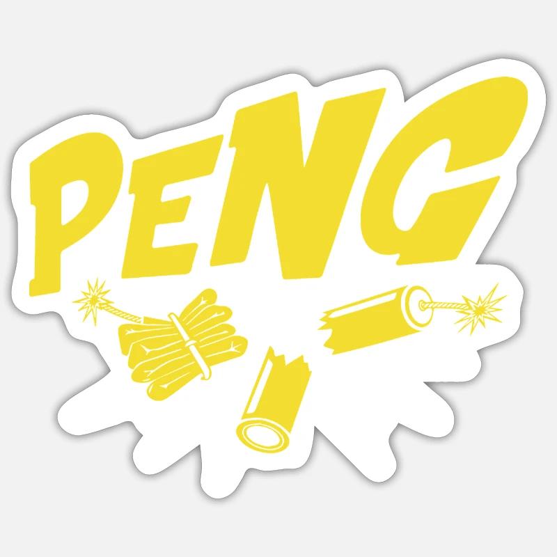 Motif explosion de Peng yellowbang - Sticker taille S (10 x 10 cm) - blanc mat