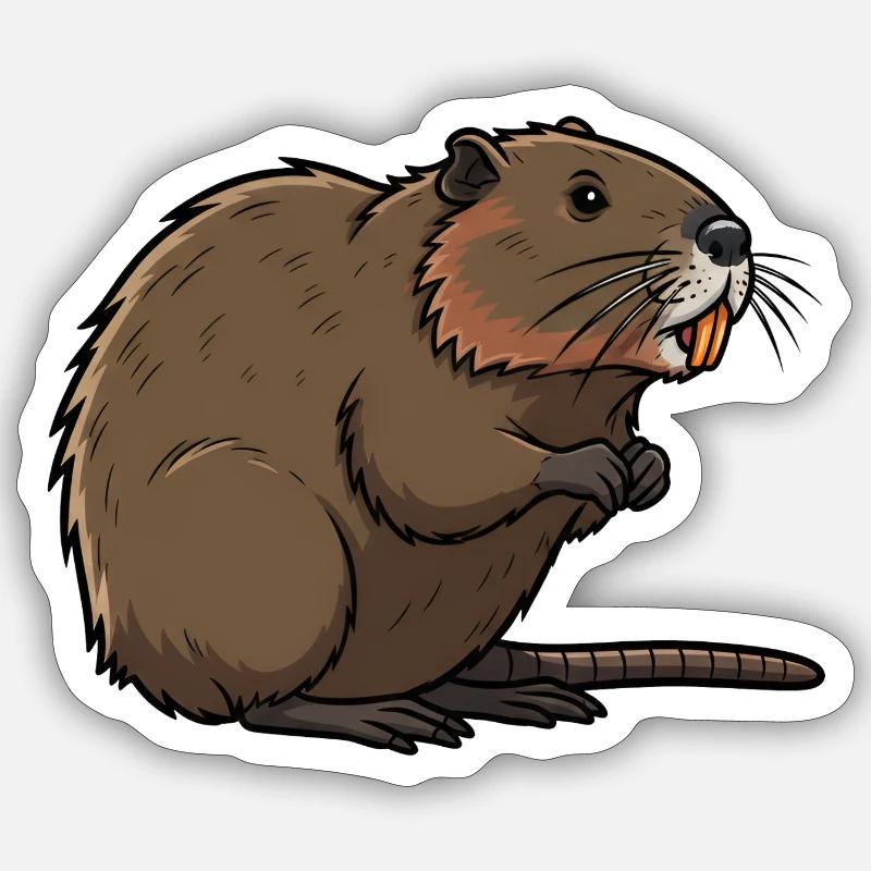 Nutria - Sticker Größe S (10 x 10 cm) - Mattweiß