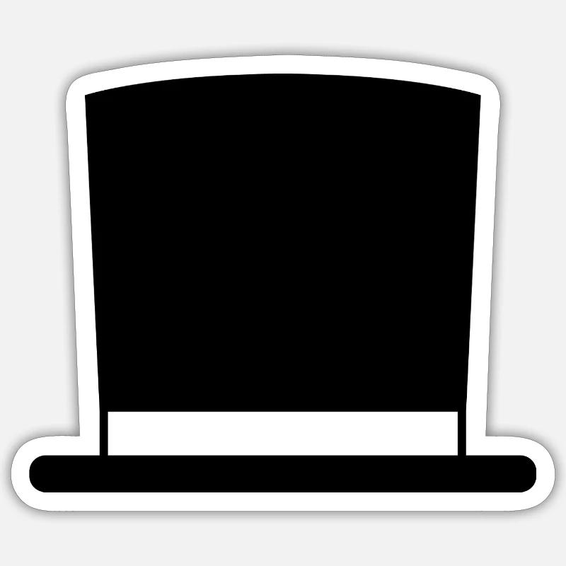 Haut-de-forme - Sticker taille S (10 x 10 cm) - blanc mat