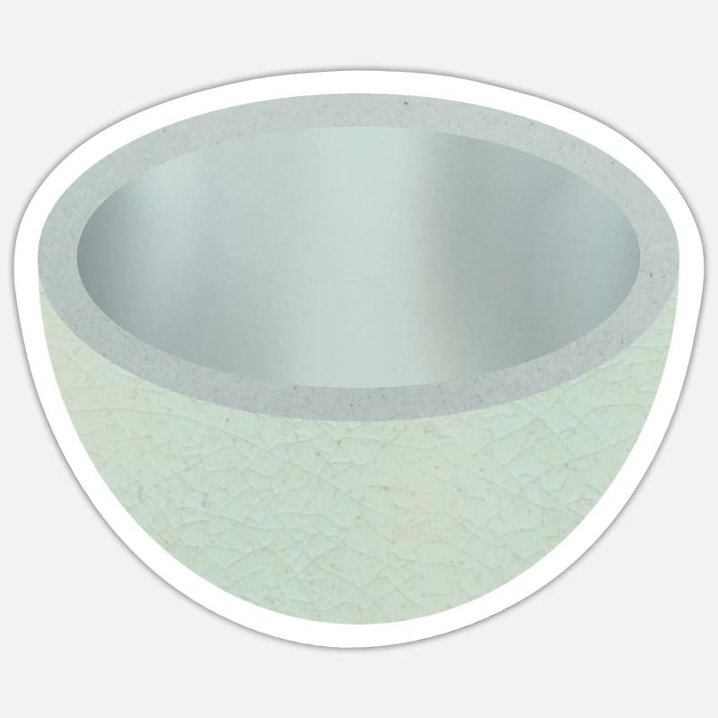 Crackled Ceramic Bowl Art - Sticker size S (10 x 10 cm) - white matte