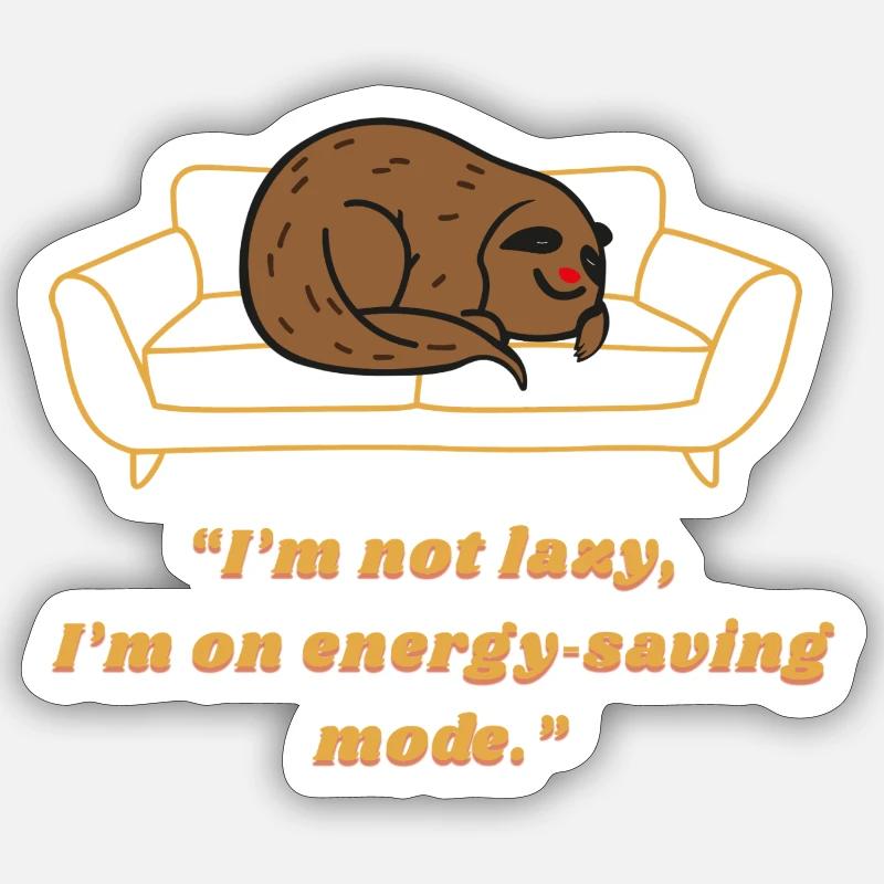 Sloth Energy-Saving Lounge Tee Sticker size S (10 x 10 cm)