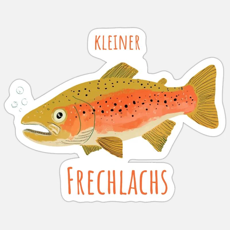 Kleiner Frechlachs - Sticker Größe S (10 x 10 cm) - Mattweiß