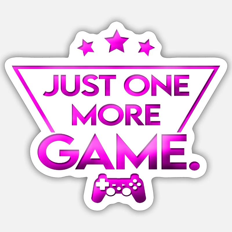 Just_one_more_game_-_gameplayerin - Sticker Größe S (10 x 10 cm) - Mattweiß