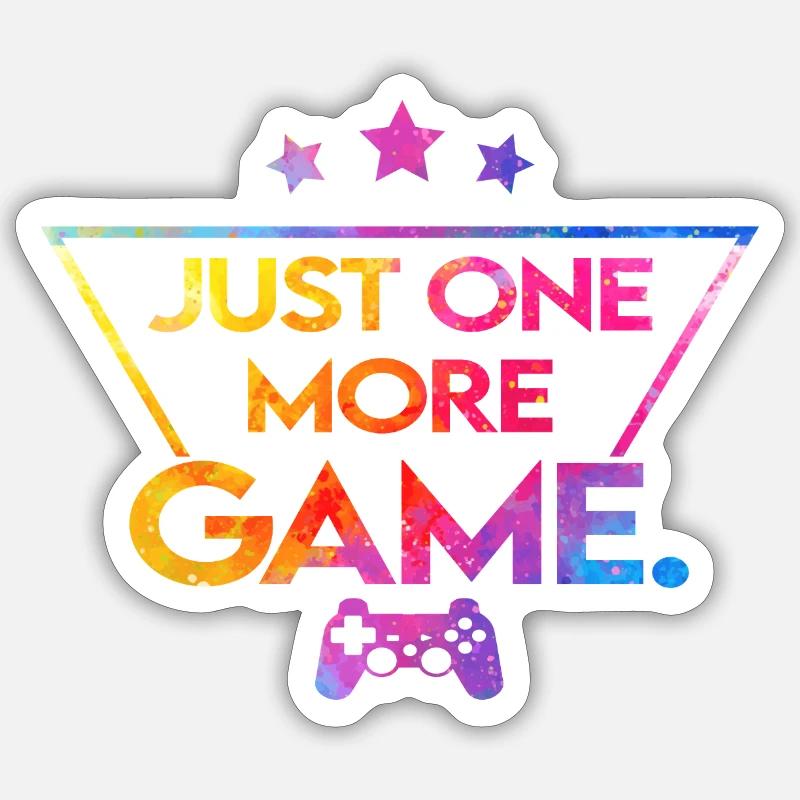Just_one_more_game_-_star_ - Sticker Größe S (10 x 10 cm) - Mattweiß