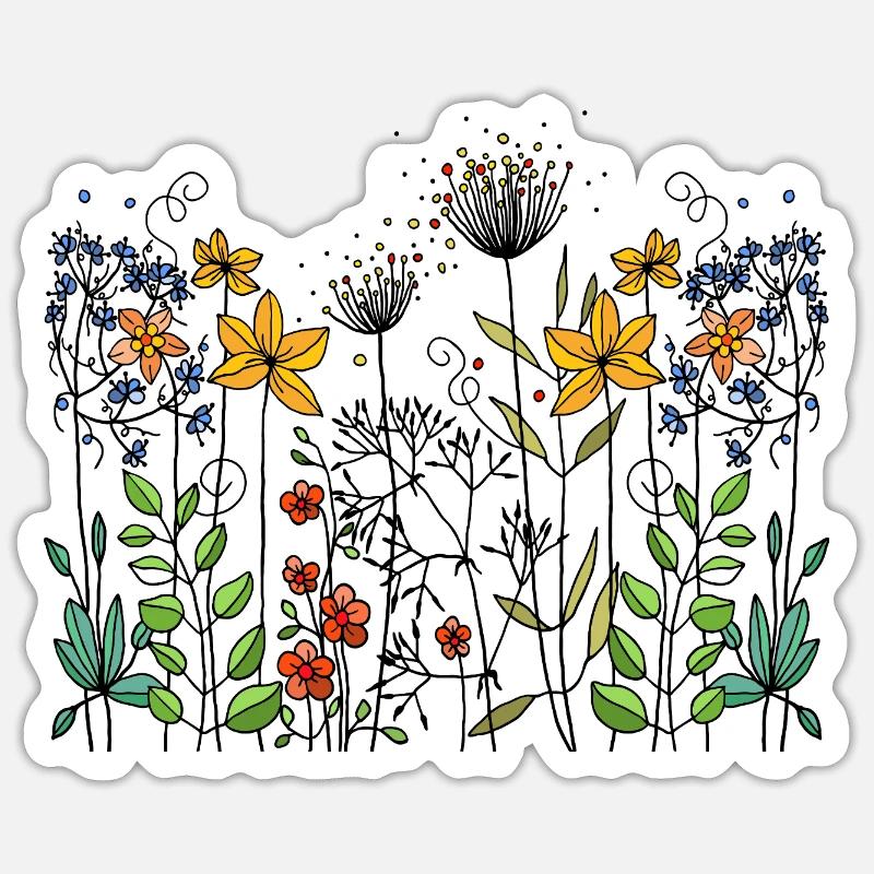 Flowers - Sticker size S (10 x 10 cm) - white matte
