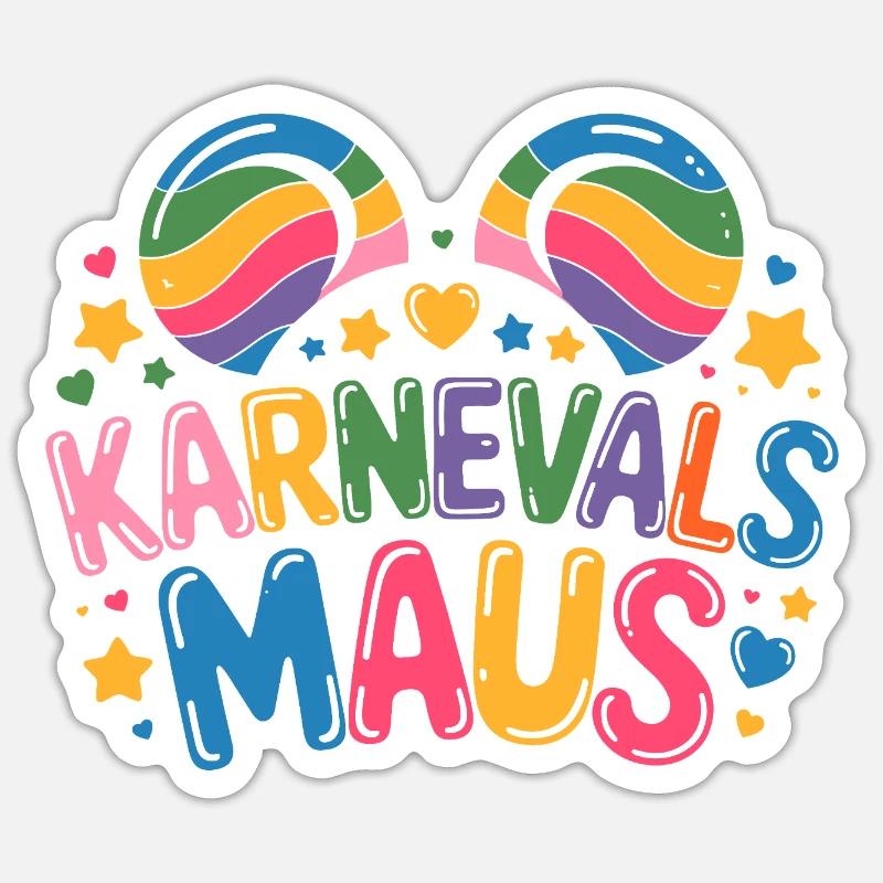 Karnevalsmaus Karneval Köln Kölner Karnevals Maus Sticker Größe S (10 x 10 cm)
