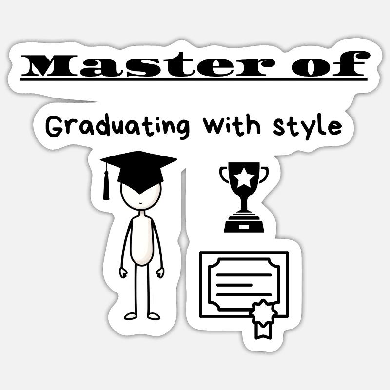 Master de l’obtention du diplôme avec style Sticker taille S (10 x 10 cm)